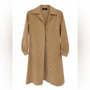 Suede Tan Trench Coat for Women